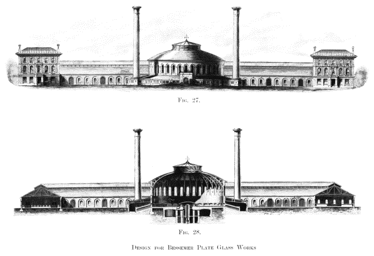 Elevation and Section of Glass Works Designed by Mr. Longsdon