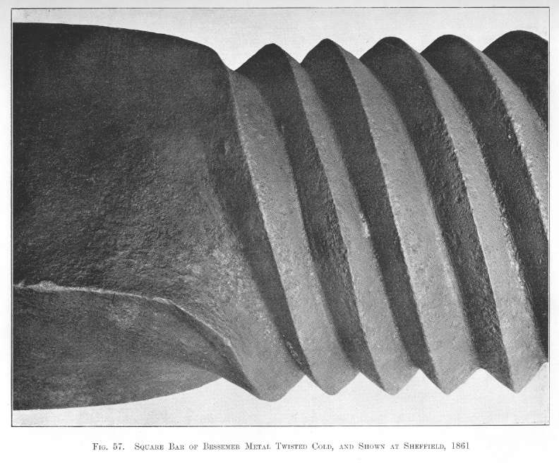 Square Bar of Bessemer Metal Twisted Cold, and shown at Sheffield, 1861