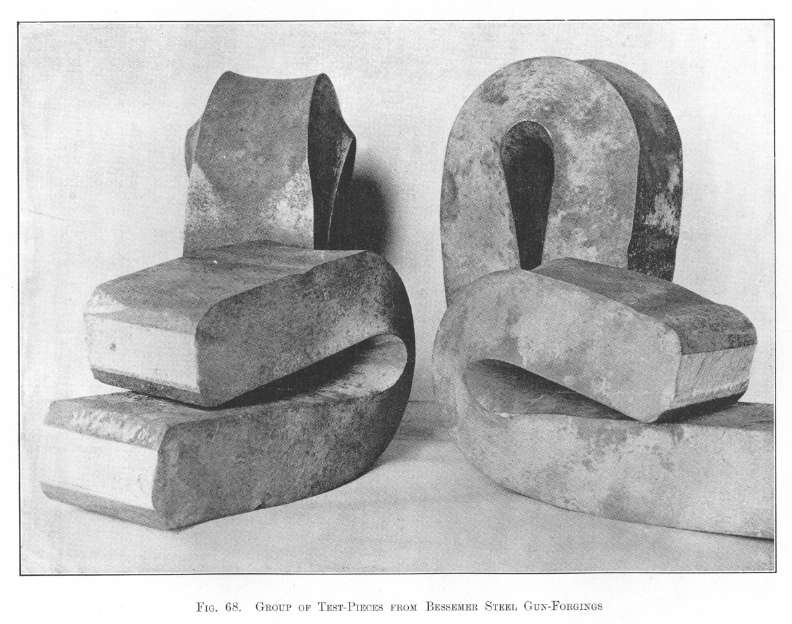 Group of test-pieces from Bessemer Steel Gun-Forgings