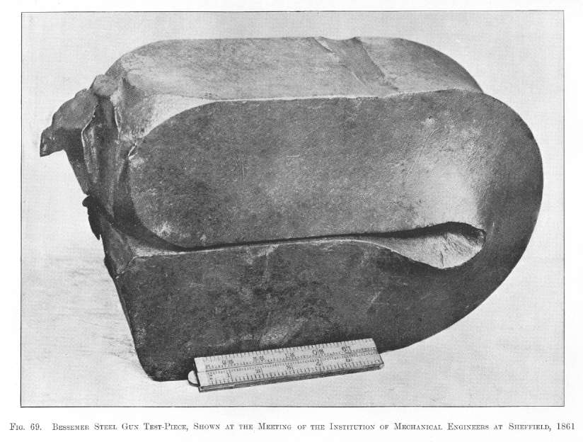 Bessemer Steel Gun test-piece, shown at the meeting of the Institute of Mechanical Engineers at Sheffield, 1861