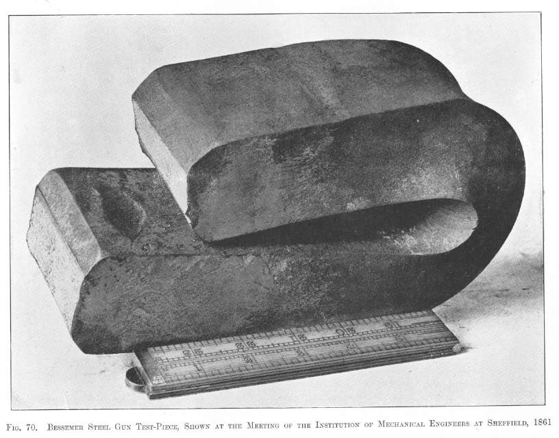 Bessemer Steel Gun test-piece, shown at the meeting of the Institute of Mechanical Engineers at Sheffield, 1861
