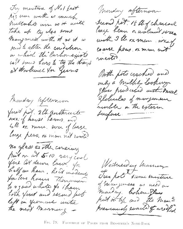 Facsimile reproduction from Bessemers Note-book